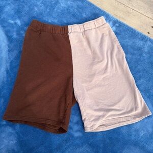 Boyfriend Short by Refuge Athletics - Two-Tone Brown/Beige Knit Shorts